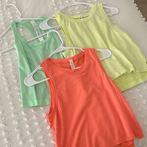 Lululemon Tank Top Set - Coral, Mint, Yellow